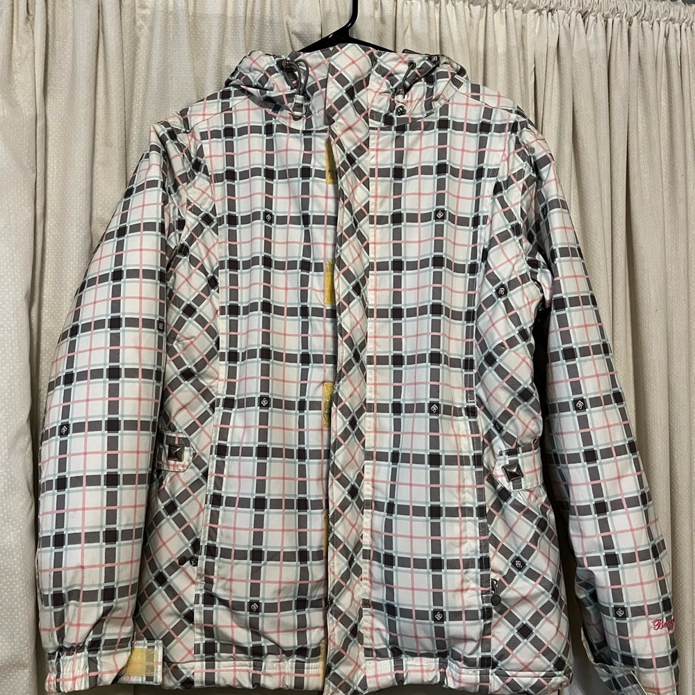 Betty Rides Plaid Hooded Ski Jacket